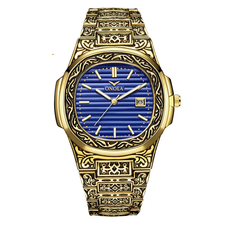 ONOLA 3808 Men’s Retro Gold Quartz Watch